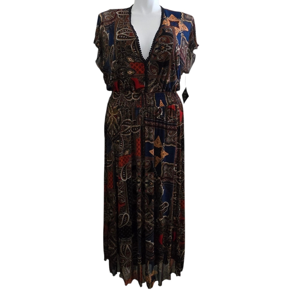 Kaye & Lily Bohemian Multicolor Paisley Maxi Dress